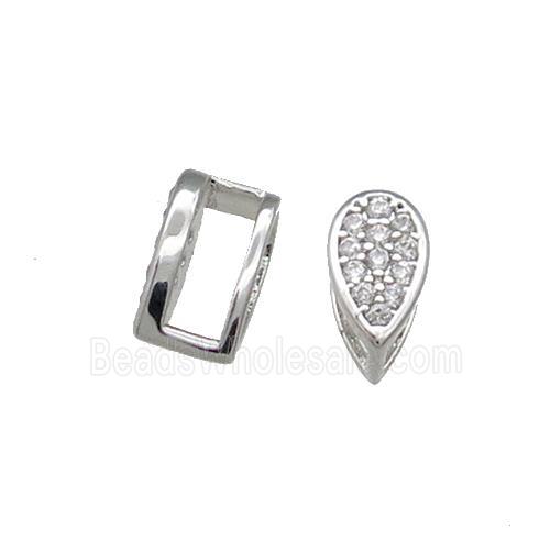 Copper Bail Pave Zircon Platinum Plated