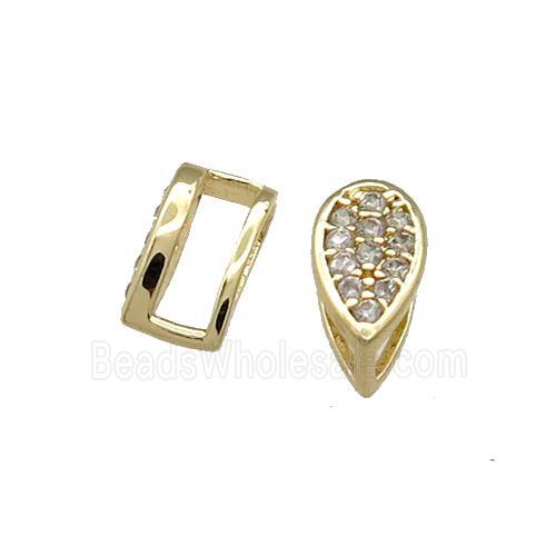 Copper Bail Pave Zircon Gold Plated