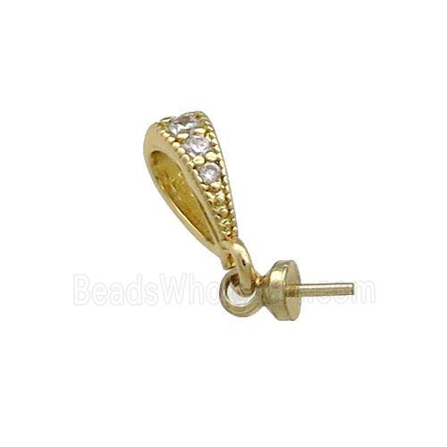 Copper Bail Pave Zircon Gold Plated