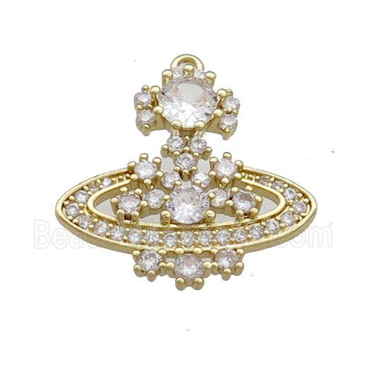 Copper Pendant Pave Zircon Gold Plated