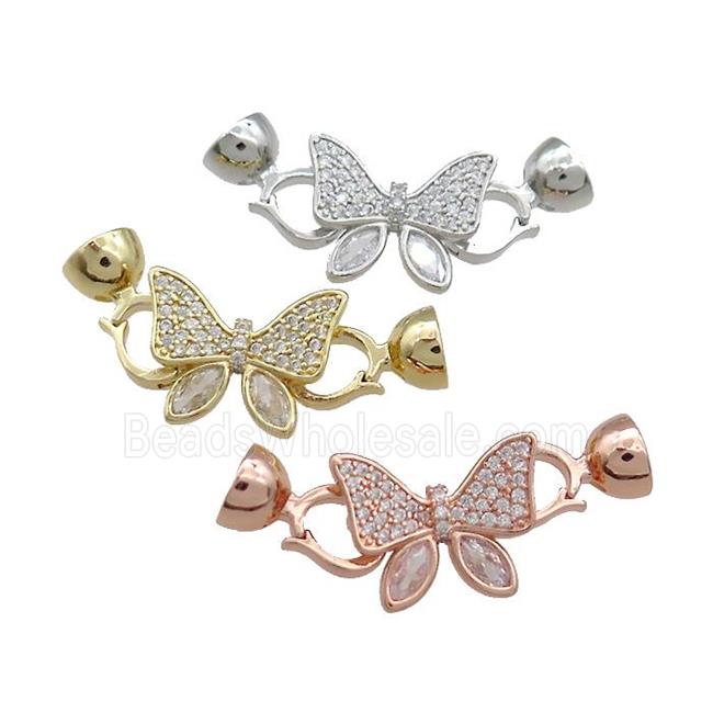 Copper Butterfly Clasp Pave Zircon Mixed