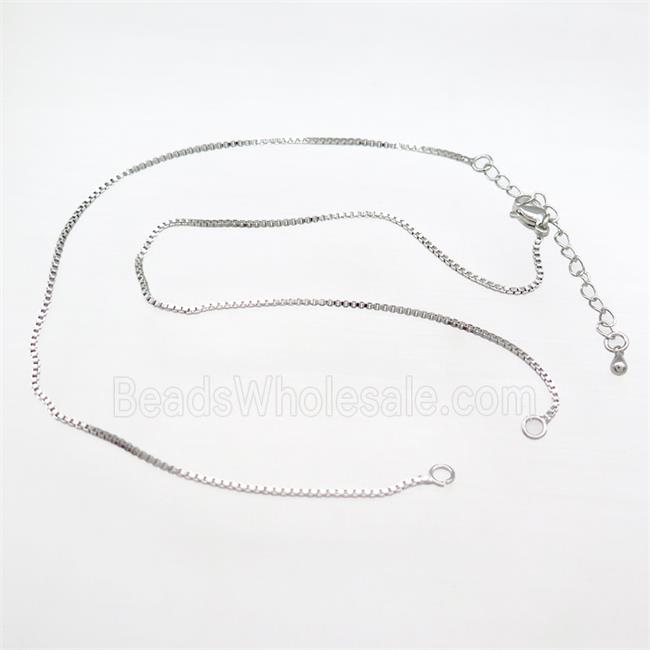 Copper Box Necklace Chain Platinum Plated