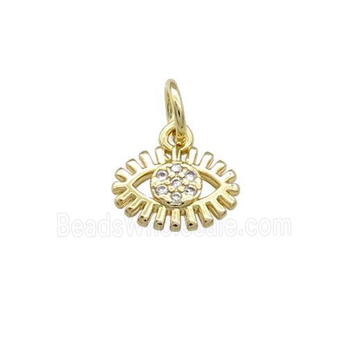 Copper Eye Pendant Pave Zircon Gold Plated