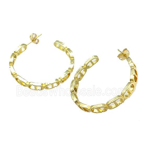 Copper Stud Earrings Gold Plated