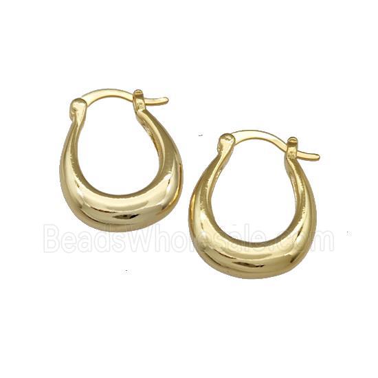 Copper Latchback Earrings Gold Plated