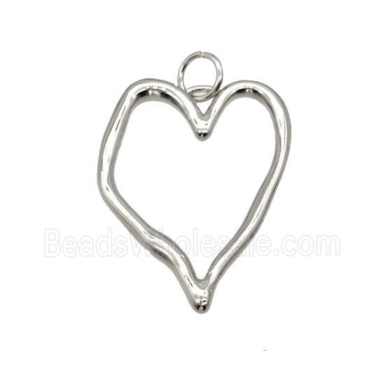 Copper Heart Pendant Platinum Plated