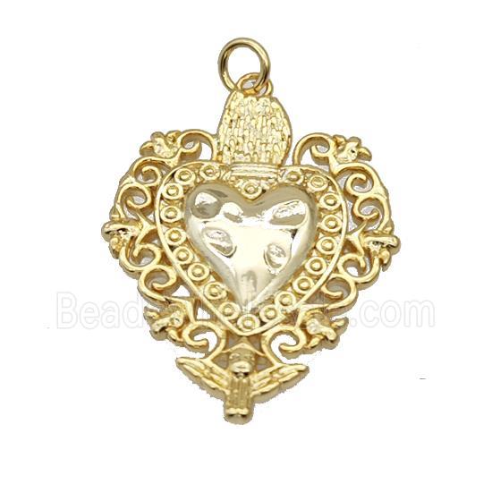 Copper Heart Pendant Gold Plated
