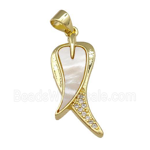 Copper Capsicum Chili Charms Pendant Pave Shell Zirconia 18K Gold Plated
