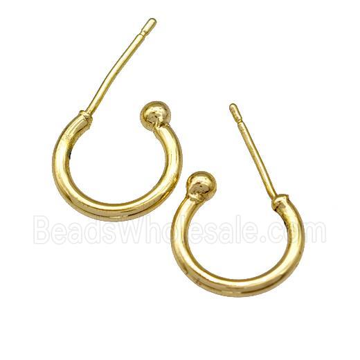 Copper Stud Earrings Gold Plated