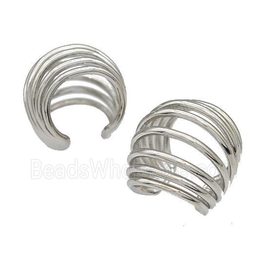 Copper Clip Earrings Hollow Platinum Plated