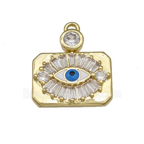 Copper Evil Eye Charms Pendant Micro Pave Zirconia Gold Plated