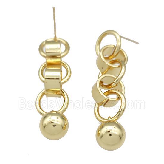 Copper Stud Earrings Gold Plated
