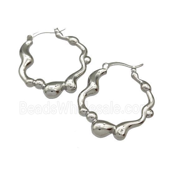 Copper Latchback Earrings Platinum Plated