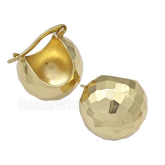 Copper Latchback Earrings Hollow Gold Plated