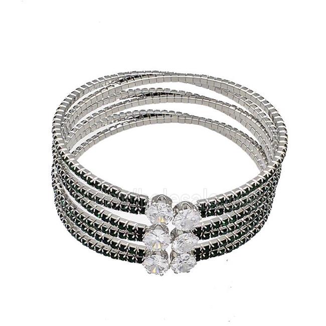 Copper Bangles Pave Black Zircon Platinum Plated