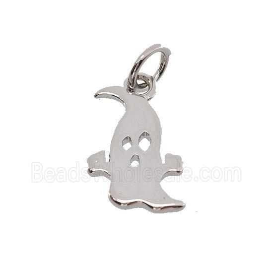 Halloween Ghost Charms Copper Pendant Platinum Plated