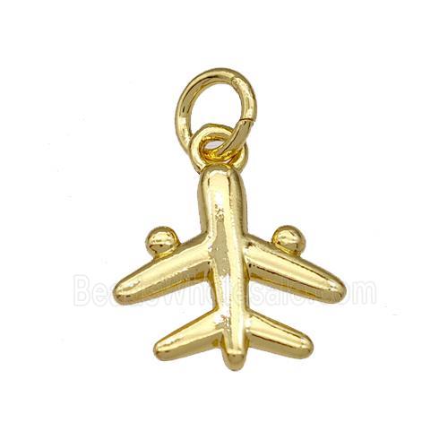 Copper Airplane Charms Pendant Gold Plated