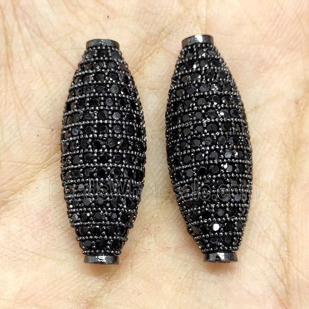 Copper Rice Beads Micro Pave Zirconia Black Plated