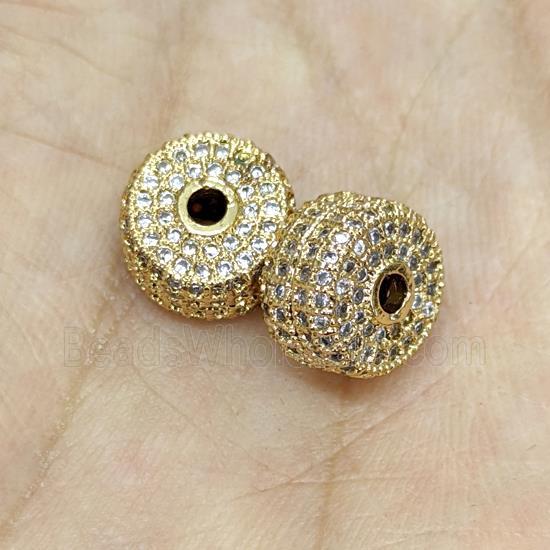 Copper Heishi Spacer Beads Micro Zirconia Gold Plated