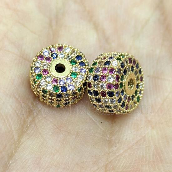 Copper Heishi Spacer Beads Micro Multicolor Zirconia Gold Plated