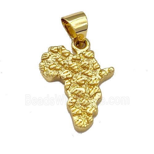 African Map Copper Pendant Gold Plated