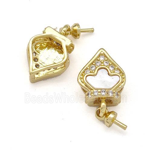 Copper Bail Pave Shell Zirconia 18K Gold Plated