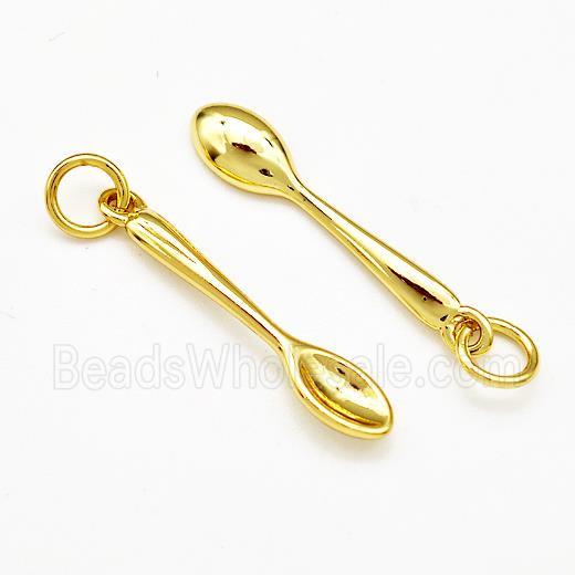 Spoon Charms Copper Pendant Gold Plated