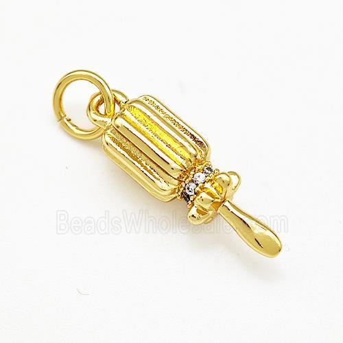 Copper Pendant Pave Zircon Gold Plated