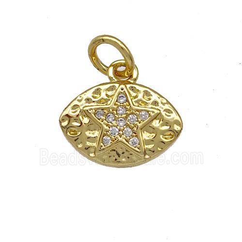 Copper Eye Pendant Pave Zircon Star Gold Plated