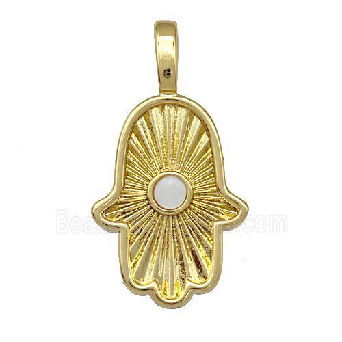 Copper Hamsahand Charms Pendant Gold Plated
