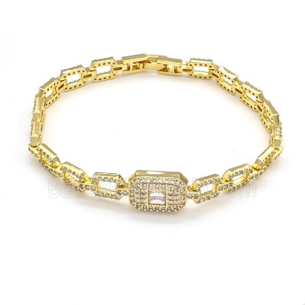 Copper Bracelets Pave Zircon Gold plated