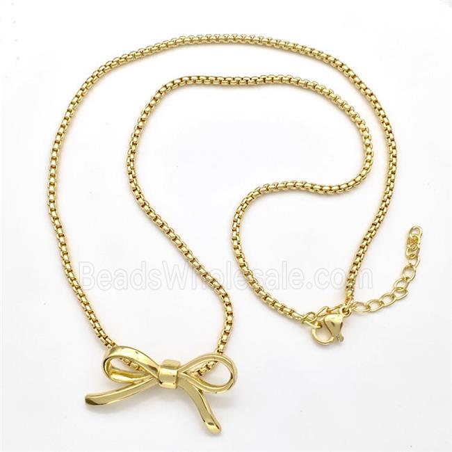 Copper Necklaces Bow Gold Plated