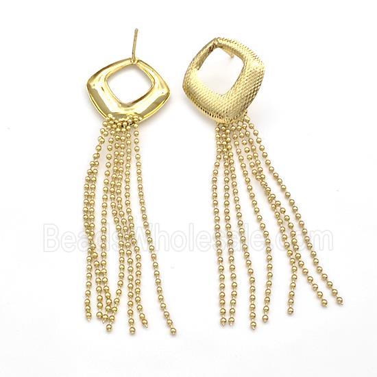 Copper Stud Earrings Tassel Gold Plated