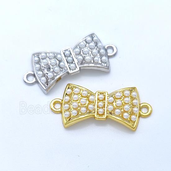 Copper Bow Connector Pave Pearlized Resin Mixed
