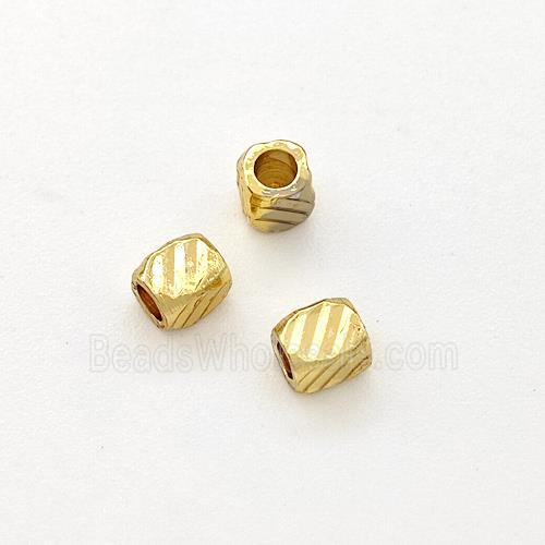 Copper Cube Beads Gold Plated