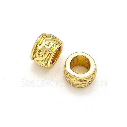 Copper Rondelle Beads Large Hole Gold Plated