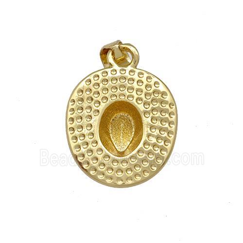 Copper Pendant With Cabochon Pad Gold Plated