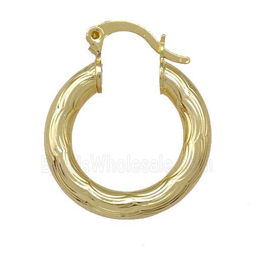 Copper Latchback Earrings Hollow Gold Plated