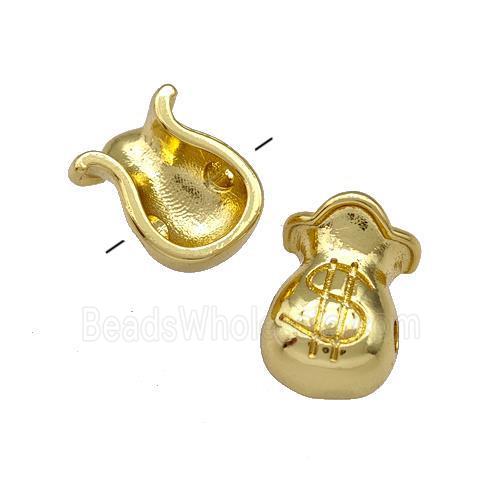 Copper Moneybag Beads Gold Plated