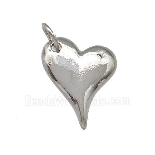 Copper Heart Pendant Platinum Plated