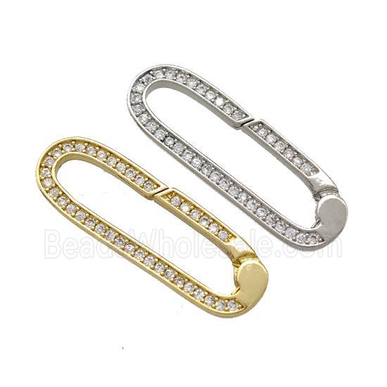 Copper Carabiner Clasp Micro Pave Zirconia Mixed