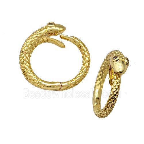 Copper Snake Clasp Pave Zircon Gold Plated