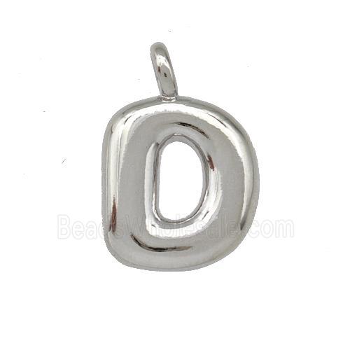 Copper Letter-D Pendant Platinum Plated