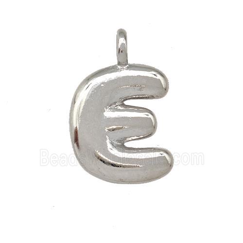 Copper Letter-E Pendant Platinum Plated