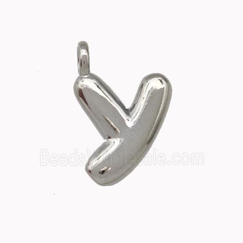 Copper Letter-Y Pendant Platinum Plated