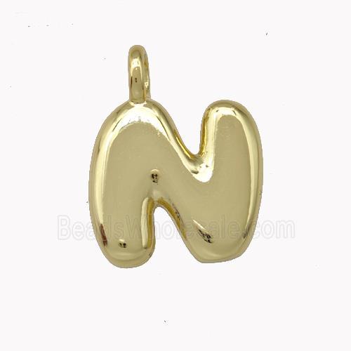 Copper Letter-N Pendant Gold Plated