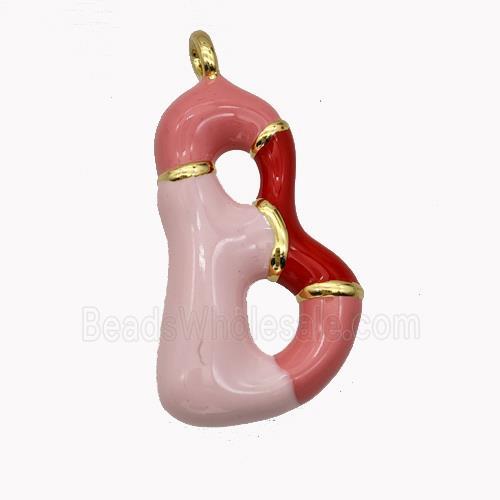 Copper Letter-B Pendant Enamel Gold Plated