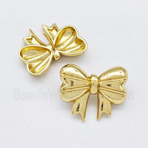 Copper Bow Stud Earrings Gold Plated