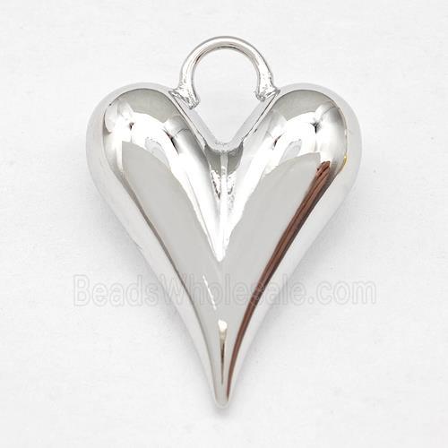 Copper Heart Pendant Platinum Plated