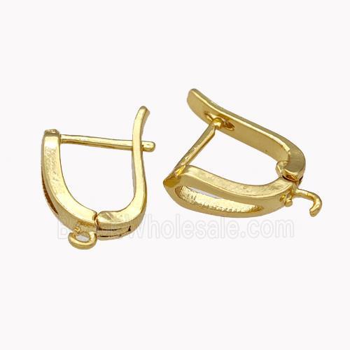 Copper Latchback Earrings With Loop Gold Plated